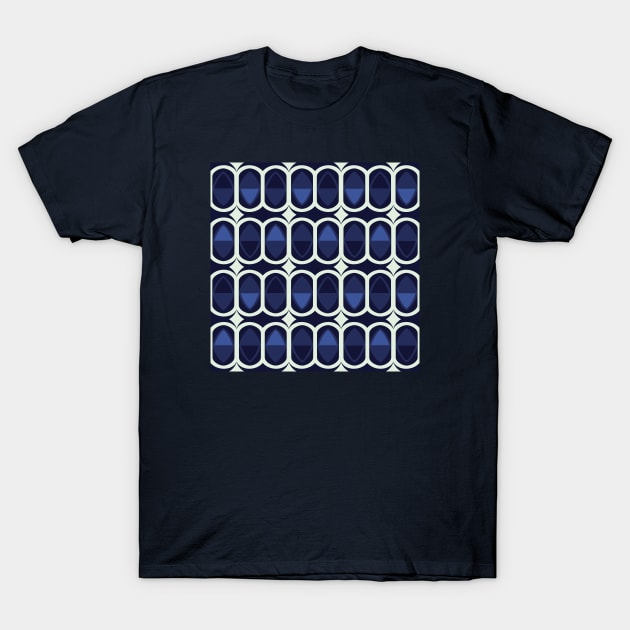 Retro Inspired Sapphire Blue Pattern T-Shirt by Suneldesigns